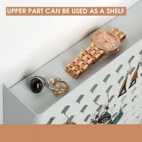 Wall Mount Earring Jewelry Hanger Organizer Holder with 109 Holes and 19 Hooks (White) thumbnail
