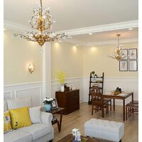 Crystal Chandelier Vintage, 8 Lights, Gold thumbnail