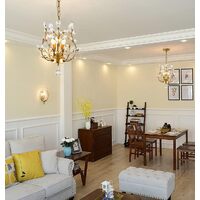 Crystal Chandelier Vintage, 3 Lights, Gold thumbnail