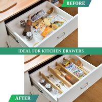 4 Pack Bamboo Adjustable Kitchen Drawer Dividers (Large, 44-55 cm) thumbnail