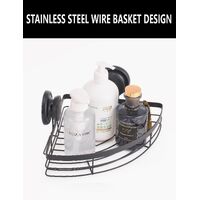 2 Pack Round Corner Shower Caddy Shelf Basket Rack with Premium Vacuum Suction Cup No-Drilling for Bathroom and Kitchen thumbnail