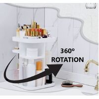 360 Rotating Large Capacity Makeup Organizer for Bedroom and Bathroom (White) thumbnail