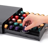 CARLA HOME Coffee Pods Holder Storage Drawer Compatible with 60 Nespresso Pods for Kitchen Storage & Organisation (Black) thumbnail