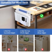 Under Desk Side Laptop Holder Storage with No Drill Cable Management Tray and Pen Storage for Office and Home thumbnail