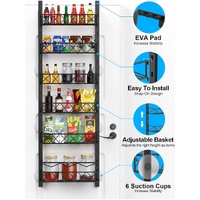 6 Tier Adjustable Baskets Over Door Pantry Organiser for Home Kitchen thumbnail