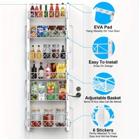 6 Tier Adjustable Baskets Over Door Pantry Organiser for Home Kitchen thumbnail