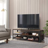Industrial TV Stand 60 Inches, Rustic Brown thumbnail