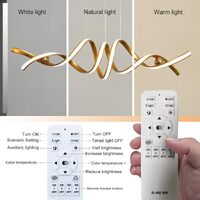 Modern LED Ceiling Chandelier 75W Smart-Lamp (Golden Pendent Light) thumbnail