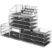 Makeup Cosmetic Organizer Storage with 12 Drawers Display Boxes (Clear) thumbnail