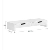 White Monitor Stand with Drawers thumbnail