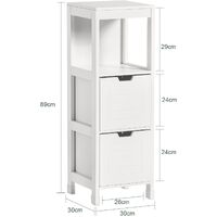 Freestanding Cabinet 2 Drawers Shelf Cupboard thumbnail