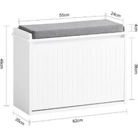 Hallway Shoe Bench Rack Cabinet Seat Cushion thumbnail