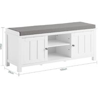 Shoe Cabinet Bench, White thumbnail