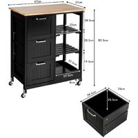 Kitchen Island Cart with Storage, Drawers, Shelves thumbnail
