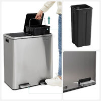 Dual Kitchen Bin, 2 x 30L, Silver thumbnail
