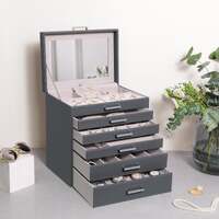 Jewellery Grey Box, 6 Layers,  5 Drawers thumbnail