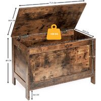 Wooden Sturdy Entryway Storage Bench with Safety Hinge thumbnail