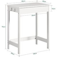 Small White Desk with Drawer Hooks thumbnail