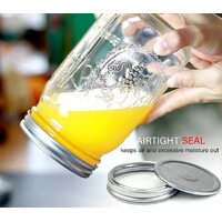 12 Pieces Canning Jars - 480ml Mason Jar Empty Glass Spice Bottles with Airtight Lids and Labels thumbnail