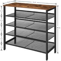 5-Tier Shoe Rack, Industrial Shoe Organizer Storage Bench thumbnail