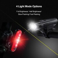 Waterproof Rechargeable LED Bike Lights Set (2000mah Lithium Battery, IPX4, 2 USB Cables) thumbnail