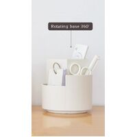 360 degree rotating multi-functional pen holder with 3 separate layer for office desk organiser (Grey) thumbnail