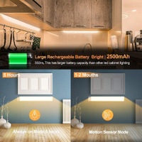 54 LED Rechargeable Under Cabinet Night Lighting for Kitchen and Bedroom (Silver and Yellow Light) thumbnail