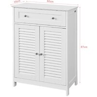 Freestanding Storage Cabinet with Doors/Drawer 60x87x35 cm thumbnail