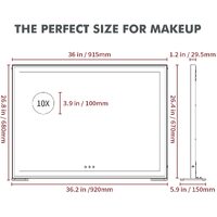 Large Hollywood Makeup Mirror 3 Modes Lighted and Smart Touch Control (92 x 68 cm) thumbnail