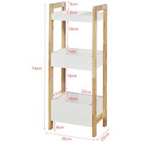 3-Tier White Storage Bathroom Shelf thumbnail