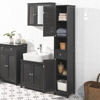 Freestanding Tall Bathroom Cabinet 170 x 32 x 30 cm (Black) thumbnail