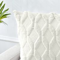 2 Pack Decorative Boho Throw Pillow Covers 45 x 45 cm (White) thumbnail