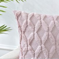 2 Pack Decorative Boho Throw Pillow Covers 45 x 45 cm (Pink) thumbnail