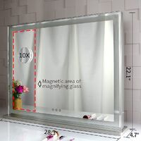 Hollywood LED Makeup Mirror with Smart Touch Control and 3 Colors Dimmable Light (72 x 56 cm) thumbnail