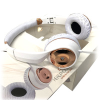 White Rose Gold Holysmoke Motif On Ear Foldable Headphones thumbnail