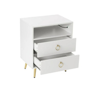 Amelia Modern LED Bedside table with USB and power socket white x 2 thumbnail