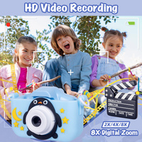Kids Digital Dual Lens Camera, 4x Zoom and HD Video Recording (Blue) thumbnail