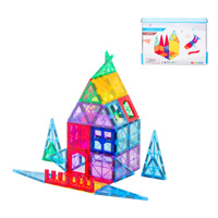 48 Pcs non-toxic STEM Educational, Durable Magnetic Tiles/Puzzle with Storage Bag thumbnail