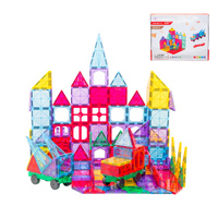 200 Pcs non-toxic STEM Educational, Durable Magnetic Tiles/Puzzle with Storage Bag thumbnail
