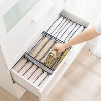 2PCS 7 Grids Mesh Foldable Clothes Storage Jeans Pants Organizer Clothes Organizer 36X17X12CM thumbnail