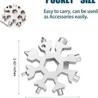 18 in 1 Multi-tool Snowflake Bottle Opener Stainless Keychain Wrench Screwdriver Silver thumbnail
