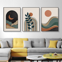 Wall Art 40cmx60cm Abstract Dark Green 3 Sets Black Frame Canvas thumbnail