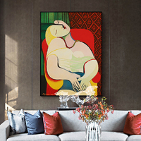 Wall Art 50cmx70cm The dream by Pablo Picasso Gold Frame Canvas thumbnail