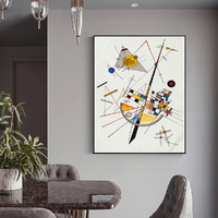 Wall Art 60cmx90cm Delicate Tension By Wassily Kandinsky Black Frame Canvas thumbnail