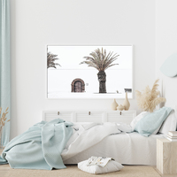 Wall Art 70cmx100cm European Palm Tree White Frame Canvas thumbnail