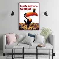 Wall Art 70cmx100cm Beer Lovely Day For A Guinness Black Frame Canvas thumbnail