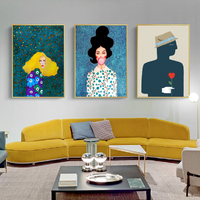 Wall Art 50cmx70cm Modern Figure 3 Sets Gold Frame Canvas thumbnail
