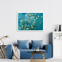 Wall Art 60cmx90cm Van Gogh Almond Blossom White Frame Canvas thumbnail
