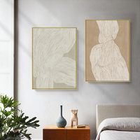 Wall Art 50cmx70cm Abstract Line 2 Sets Gold Frame Canvas thumbnail