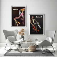 Wall Art 50cmx70cm Bally Man & Woman 2 Sets Black Frame Canvas thumbnail